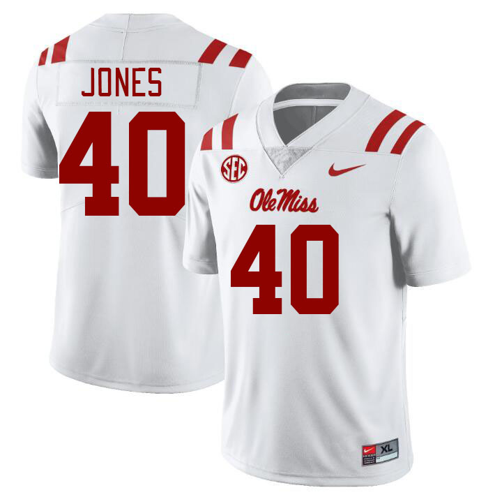 Men #40 Matt Jones Ole Miss Rebels College Football Jerseys Stitched Sale-White